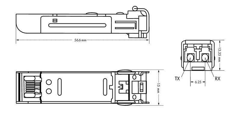 WAGO 852-1280  SFP Modülü 1000Base ZX Single-Mode 1550 nm LC 80km Geniş Sıcaklık Aralığı Dijital Arıza Teşhis Takibi Gümüş Renkli