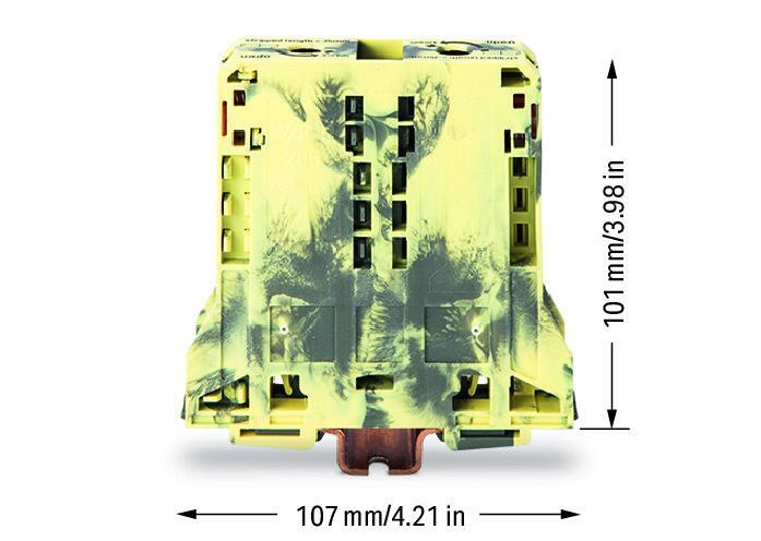 WAGO 285-191  2 İletkenli Geçiş Klemensi 95 Mm² Sadece Dın 35 X 15 Ray İçin Koyu Gri-Sarı