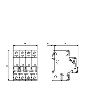 5SY4625-7 25A 3+N  70mm OTOMAT  ANAHTARLI OTOMATİK SİGORTA  10kA  C TİPİ 