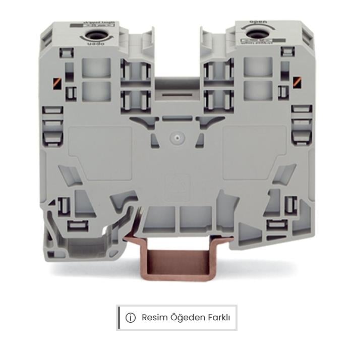 WAGO 285-132 2 İletkenli Geçiş Klemensi 35 Mm² Sadece Dın 35 X 15 Ray İçin Power Cage Clamp® Kahverengi