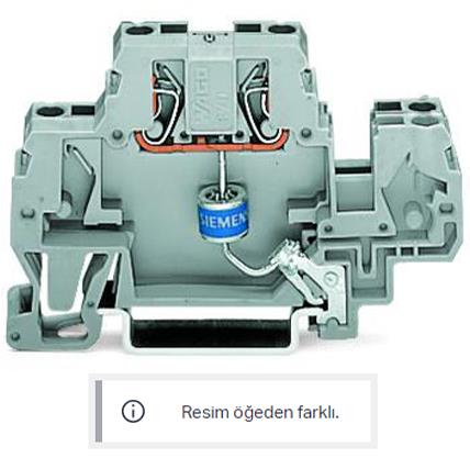 WAGO 870-523/281-580  Bileşen Klemensi İki Katlı Gaz Dolgulu Parafudrlu DIN-ray 35x15 ve 35x7.5 İçin 2.5mm² CAGE CLAMP® 2.50mm² Gri