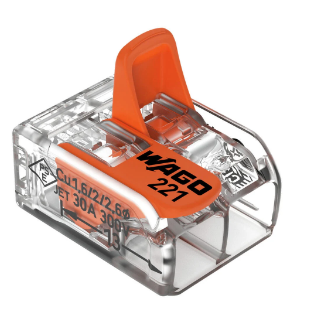 WAGO 221-612 2x6mm2 tırnaklı buat ve çok amaçlı klemens