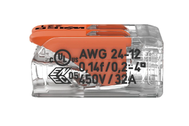 WAGO 221-412 2x4mm2 tırnaklı buat ve çok amaçlı klemens