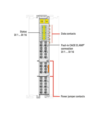Wago 750-1405 16 kanallı dijital giriş; 24 VDC; 3 ms