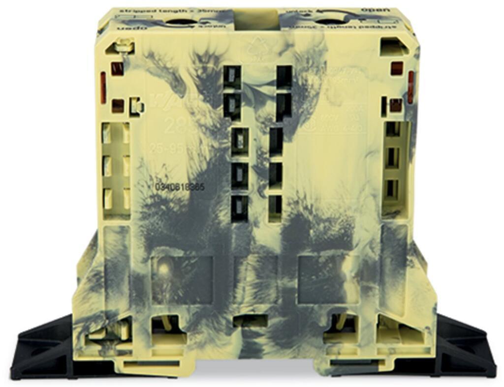 WAGO 285-187 2 İletkenli Geçiş Klemensi 95 Mm² Sabitleme Flanşlı Koyu Gri-Sarı