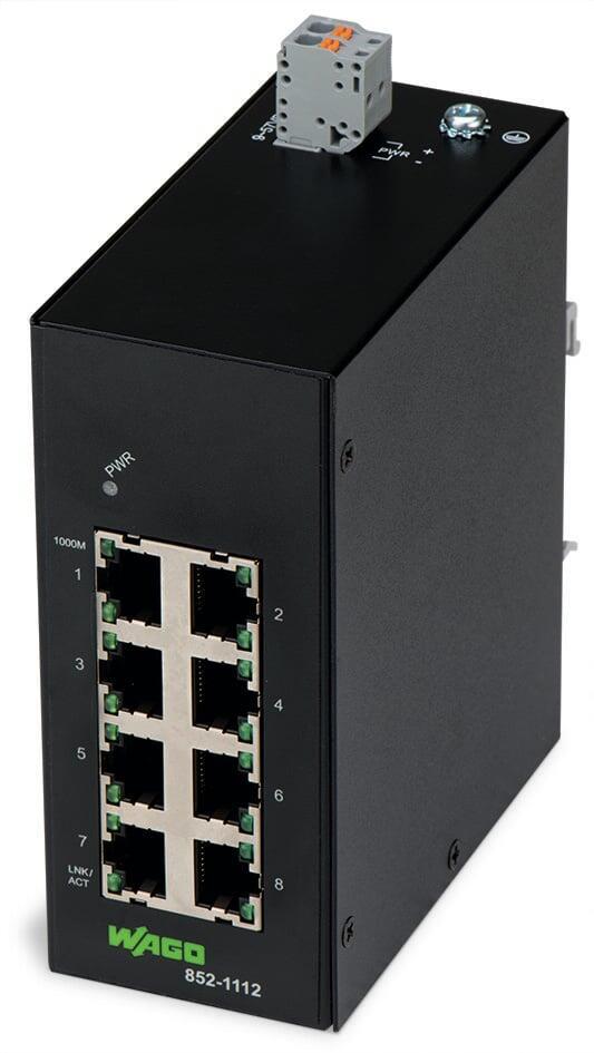 WAGO 852-1112  Endüstriyel ECO Switch 8 Port 1000Base-T Siyah