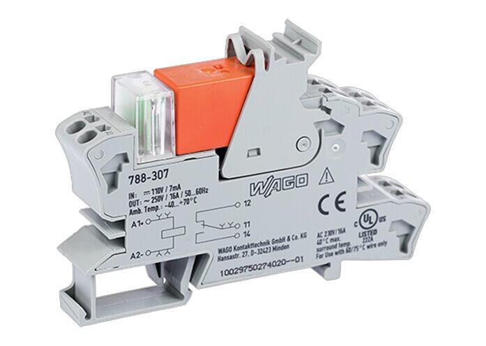 WAGO 788-307   Röle Modülü Nominal Giriş Gerilimi 110VDC 1 Değişken Kontak Sınırlayıcı Sürekli Akım 16A Kırmızı Durum Göstergesi Modül Genişliği 15mm 2.50mm² Gri