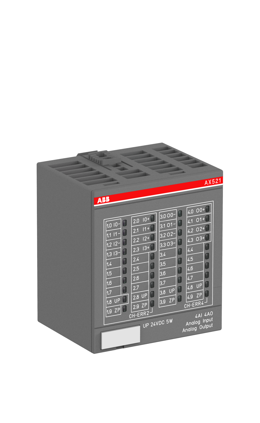 ANALOG GİRİŞ/ÇIKIŞ MODÜLÜ  4 AI: U, I, RTD. 4 AO: U, I (AX521)