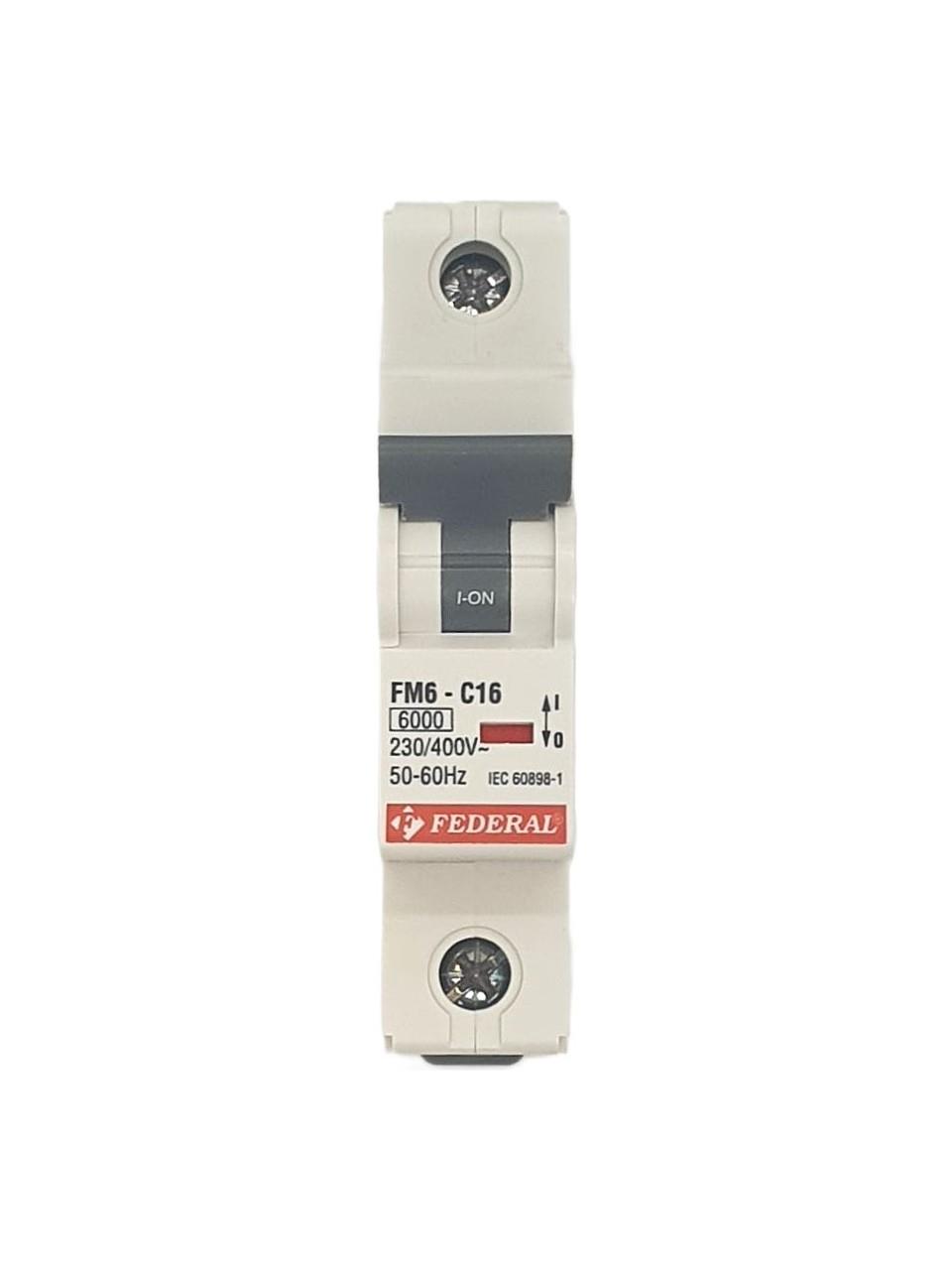 9EG-C0631-0D16 D16MCB FM6 1P C16 6kA Otomatik Sigorta 230/400Vac 5-10In