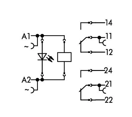 Wago 788-512 Ac 24V 2x8A Durum Göstergeli Röle Modülü
