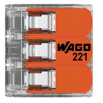 WAGO 221-613 3x6mm2 tırnaklı buat ve çok amaçlı klemens