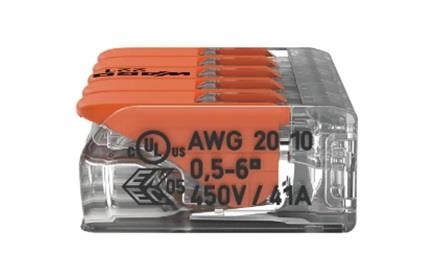 WAGO 221-615 5x6mm2 tırnaklı buat ve çok amaçlı klemens