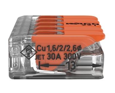 WAGO 221-615 5x6mm2 tırnaklı buat ve çok amaçlı klemens