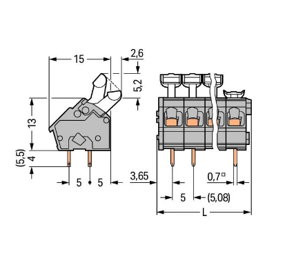 Wago 256-407 PCB klemensi