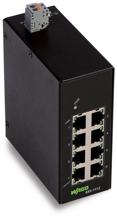 WAGO 852-1112  Endüstriyel ECO Switch 8 Port 1000Base-T Siyah