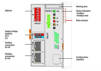 WAGO 750-377/025-000   Fieldbus Kuplörü PROFINET IO 3.Nesil Geniş Sıcaklık ECO Gelişmiş