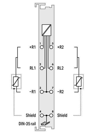 WAGO 750-461/020-000   2 Kanallı Analog Giriş NTC 20k Direnç Sensörleri için