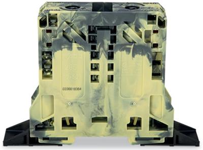 WAGO 285-147 2 İletkenli Geçiş Klemensi 50 Mm² Sabitleme Flanşlı Koyu Gri-Sarı