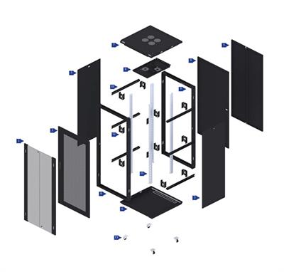 DAPPR3660100 36U 600x1700x1000 PRO SERİSİ DİKİLİ TİP RACK KABİN