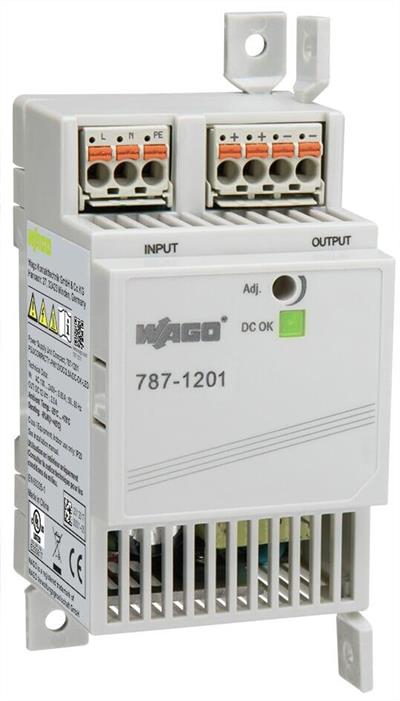 WAGO 787-1201 Anahtarlamalı Mod Güç Kaynağı Kompakt 1 Fazlı 12VDC Çıkış Gerilimi 2.5A Çıkış Akımı DC-OK LED