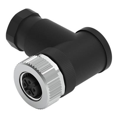 WAGO 756-9215/040-000 4 Kutuplu, M12 Fiş, Dik Açılı Dişi Konnektör, Yay Bağlantılı, Tak Çıkar 