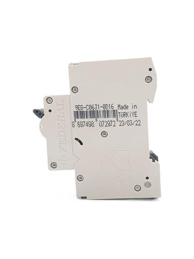 9EG-C0631-0D16 D16MCB FM6 1P C16 6kA Otomatik Sigorta 230/400Vac 5-10In