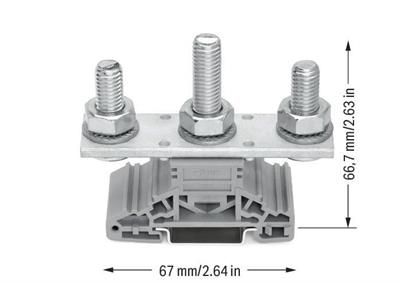 WAGO 885-310  Pabuç Bağlantılı Klemens Dın-Ray 35x15 Ve 35x7.5 İçin 3 Saplama M10 120mm² Gri