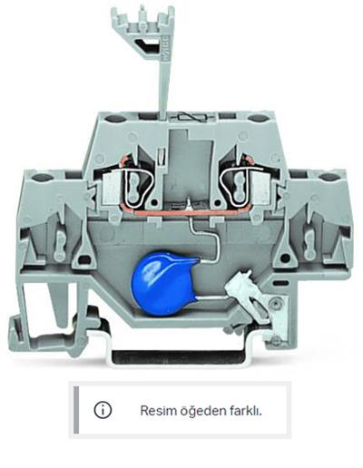 WAGO 280-502/281-609  Bileşen Klemensi İki Katlı Varistörlü DIN-ray 35x15 ve 35x7.5 İçin 2.5mm² CAGE CLAMP® 2.50mm² Gri