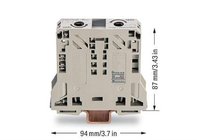 WAGO 285-950  2 İletkenli Geçiş Klemensi 50 Mm² Ex E Iı Uygulamaları İçin Uygun Sadece Dın 35 X 15 Ray İçin Açık Gri