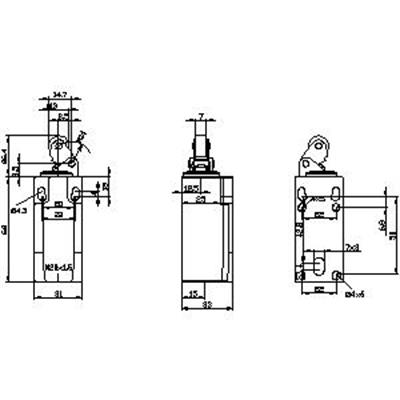 3SE5232-0HE10 1NA+1NK Plastik Nihayet Şalteri 31mm