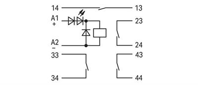 WAGO 286-352/004-000   Röle Modülü Nominal Giriş Gerilimi 24VDC 4 Normalde Açık Kontak Sınırlayıcı Sürekli Akım 5A Demiryolu Kırmızı Durum Göstergesi Modül Genişliği 25mm Gri