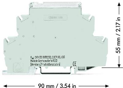 WAGO 789-571 Kilitleme Rölesi Modülü Nominal Giriş Gerilimi 24VDC 1 Normalde Açık Kontak Sınırlayıcı Sürekli Akım 16A Kırmızı Durum Göstergesi Modül Genişliği 18mm 2.50mm² Gri