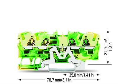 2004-1407 4 İLETKENLİ TOPRAKLI KLEMENS- 4 MM²- EX E II UYGULAMALARI İÇİN UYGUN