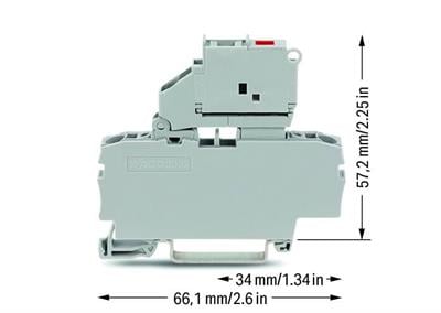 2 İletkenli Sigortalı Klemens 5x20 mm Minyatür Metrik Sigorta İçin; Ledli Atmış Sigorta Göstergeli 2,50 Mm² Gri