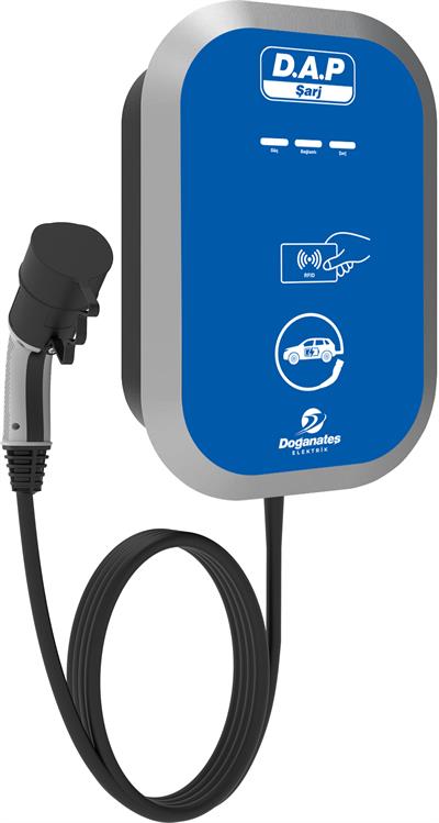 DAP Şarj Ac 22 Kw Elektrikli Araç Şarj Cihazı 5m Kablolu 3 Faz