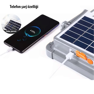 CT-4698 TAŞINABİLİR ŞARJLI SOLAR PROJEKTÖR (200W)