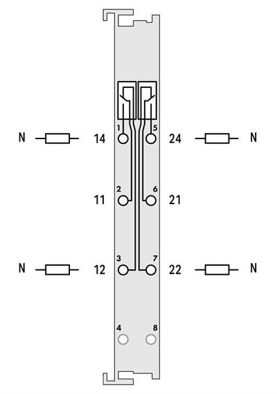 WAGO 750-517 2 Kanallı Röle Çıkışı 250 VAC 1 A Potansiyelsiz 2 Değişken kontak