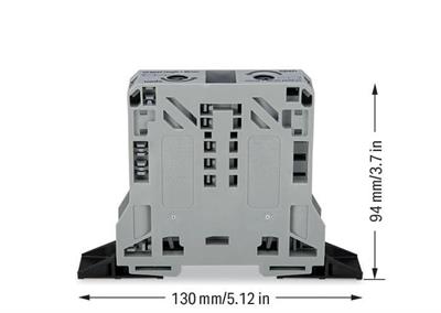 WAGO 285-141 2 İletkenli Geçiş Klemensi 50 Mm Sabitleme Flanşlı Power Cage Clamp Gri