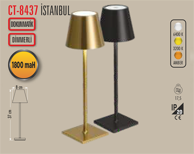 CT 8437 İSTANBUL SARJLI MASA LAMBASI 