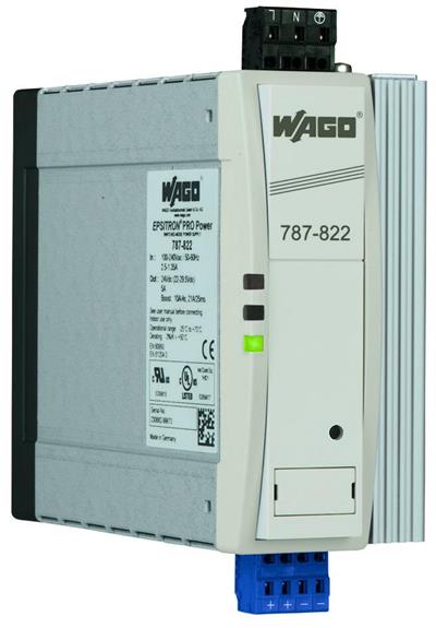 WAGO 787-822  Anahtarlamalı Mod Güç Kaynağı Pro 1 Fazlı 24VDC Çıkış Gerilimi 5A Çıkış Akımı TopBoost + PowerBoost DC OK Kontak 2.50mm²