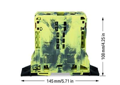 WAGO 285-187 2 İletkenli Geçiş Klemensi 95 Mm² Sabitleme Flanşlı Koyu Gri-Sarı