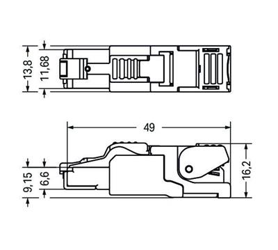 WAGO 750-977/000-013  Konnektör PROFINET RJ-45 Cat 6A Düz AWG 22
