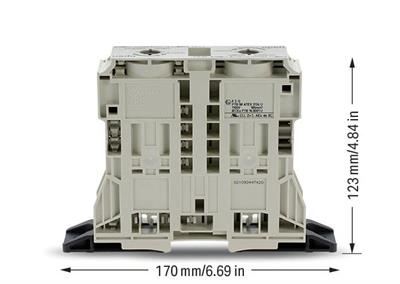 WAGO 285-1163  2 İletkenli Geçiş Klemensi; 185 Mm² Ex E Iı Uygulamaları İçin Uygun Sabitleme Flanşlı Açık Gri