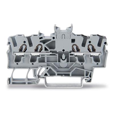 WAGO 2002-1441 Çift Potansiyelli Klemens; 2.5 mm²; Çift, Merkez Etiket Yuvası İçin, Push-in CAGE CLAMP®; 2,50 mm²; Gri