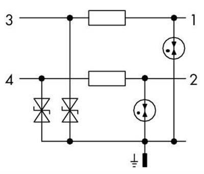 WAGO 792-800  Sinyal Teknolojisi İçin Ani Dalgalanma Bastırma Modülü Nominal Gerilim 24VDC Ortak Parafudrlu 2 Sinyal Hattı İçin Dengesiz Arayüzler İçin İki Kademeli Genişlik 6mm 2.50mm²