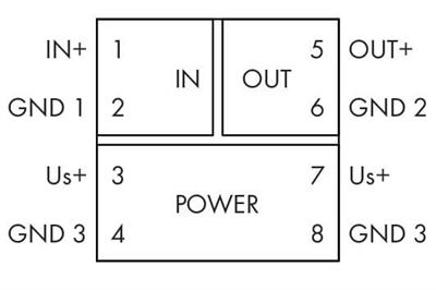 WAGO 857-415   İzolasyon Kuvvetlendiricisi Akım Girişi Sinyali Gerilim Çıkışı Sinyali Besleme Gerilimi 24 VDC 6mm Modül Genişliği 2.50 mm²