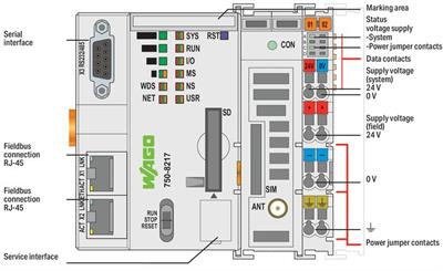WAGO 750-8217  Kontrolör PFC200 2.Nesil 2xETHERNET RS-232/-485 Mobil Radyo Modülü 4G EU Versiyonu