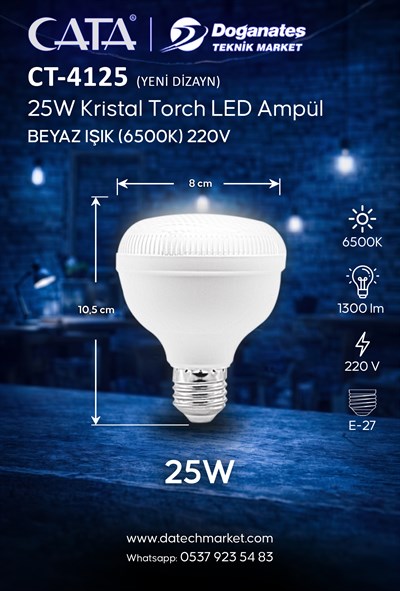 CT 4125 25W 6400K KRİSTAL TORCH LED AMPÜL E27