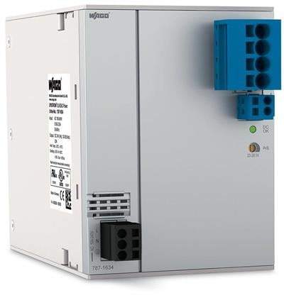 WAGO 787-1634 Anahtarlamalı Mod Güç Kaynağı Klasik 1 Fazlı 24VDC Çıkış Gerilimi 20A Çıkış Akımı TopBoost DC OK Kontak