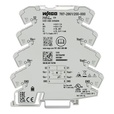 WAGO 787-2861/200-000 Elektronik Devre Kesici 1 Kanallı 24VDC Giriş Gerilimi 2A Sinyal Kontağı